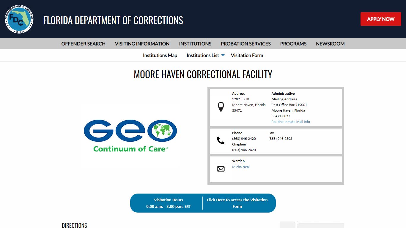 Moore Haven Correctional Facility - Florida Department of Corrections