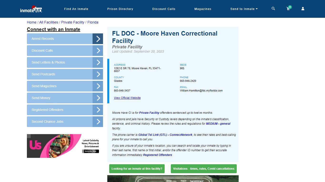 FL DOC - Moore Haven Correctional Facility - Inmate Search - Moore ...