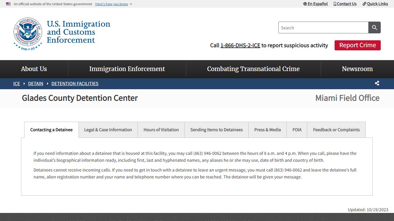 Glades County Detention Center | ICE