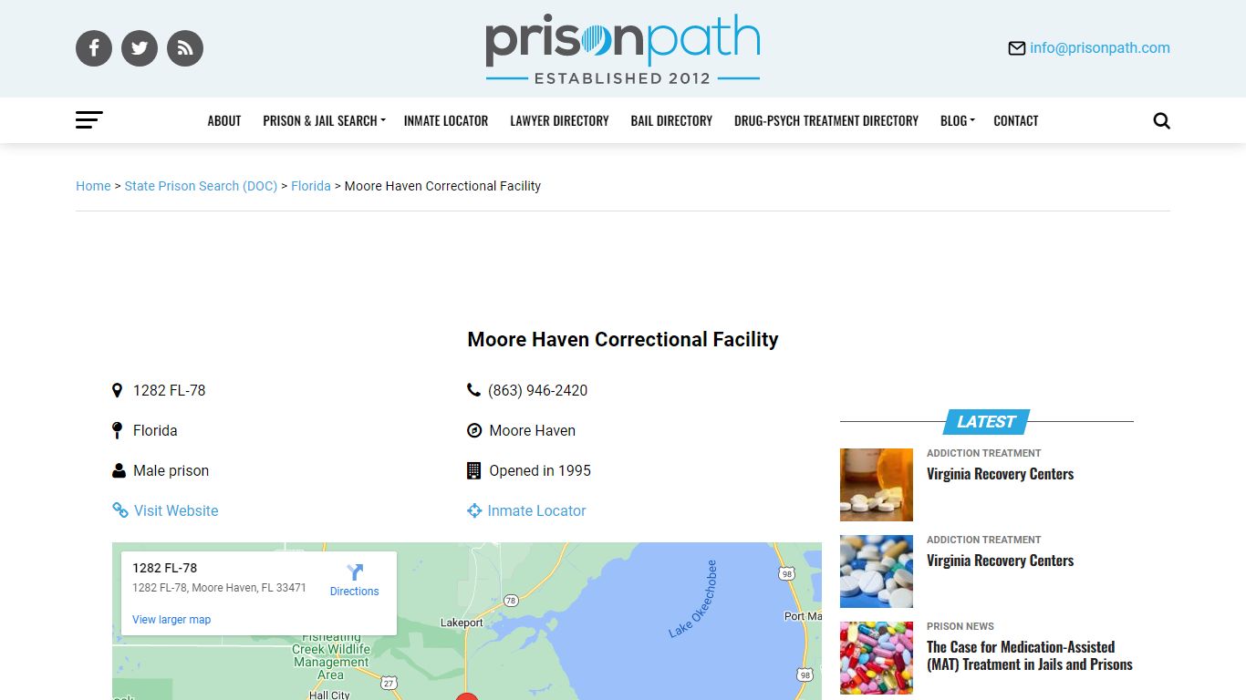 Moore Haven Correctional Facility - Prison Inmate Search & Locator ...